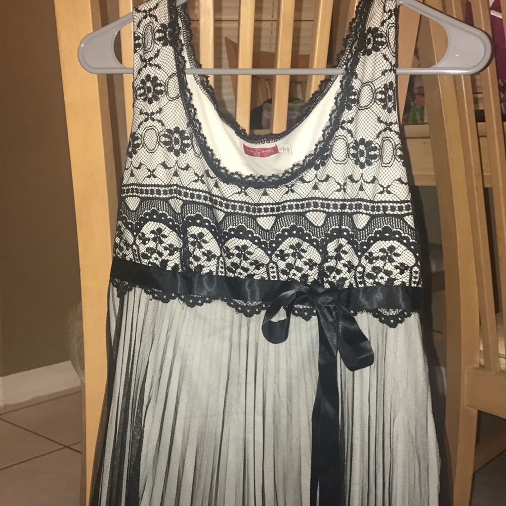 Black and white lace dress
